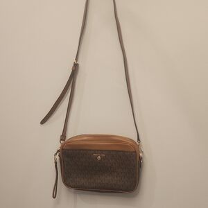 Michael Kors Signature Brown and Tan Crossbody Bag